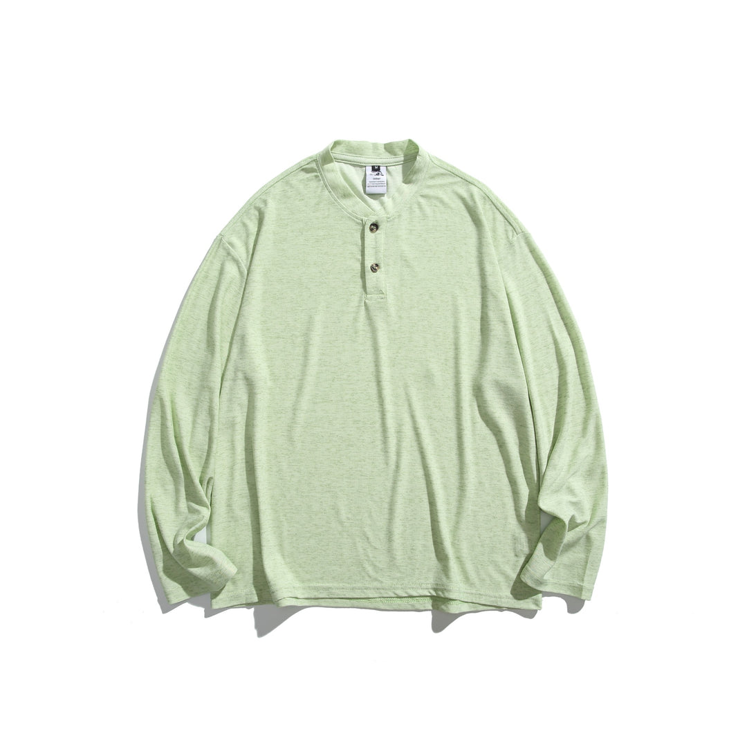 Unisex Long Sleeve Henley Shirt with Short Button Placket and Relaxed Fit Mune Fashion