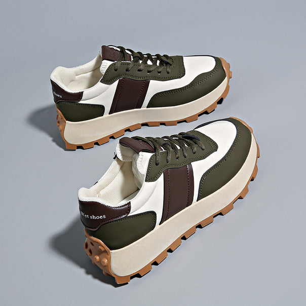 Women's Platform Casual Sneaker with profiled rubber sole and suede overlays Mune Fashion