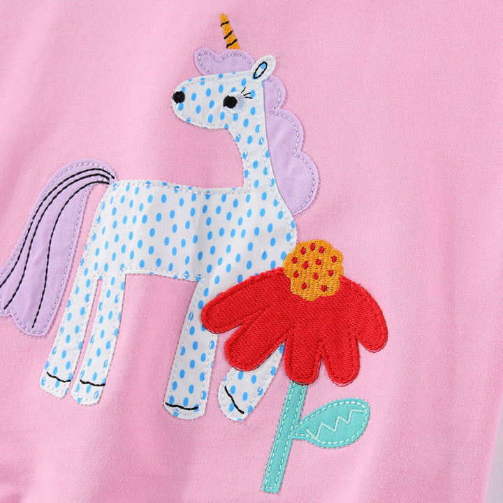 Girls sweatshirt with cute unicorn and flower design Mune Fashion