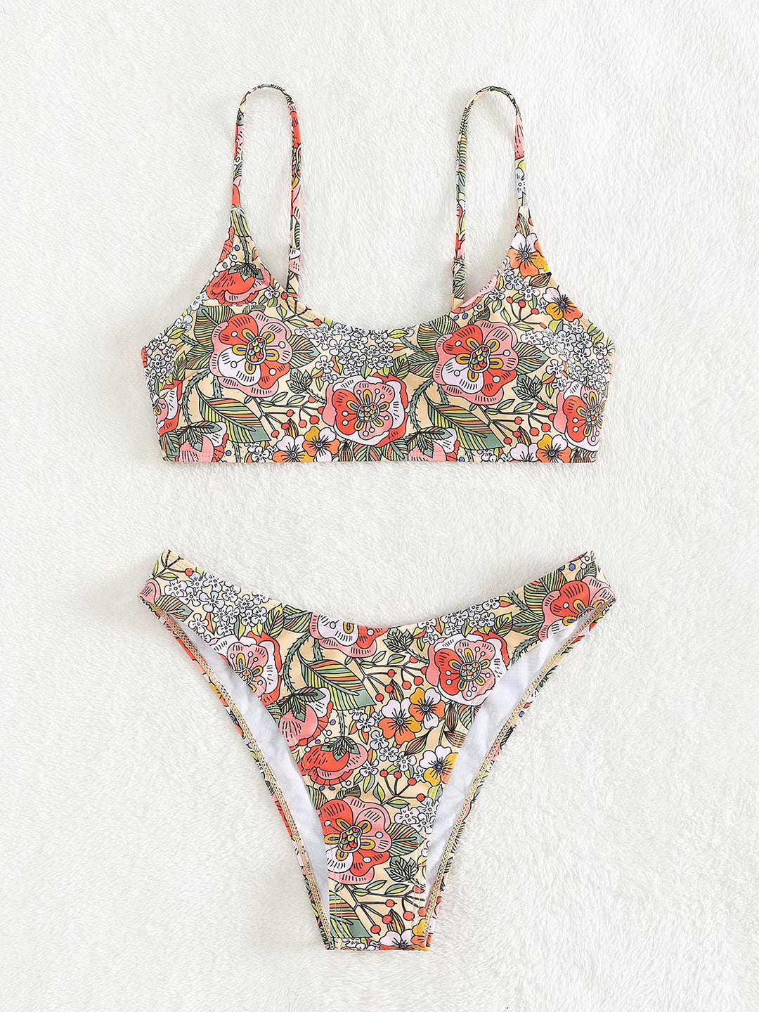 Women Floral Pattern Bikini Set Mune Fashion
