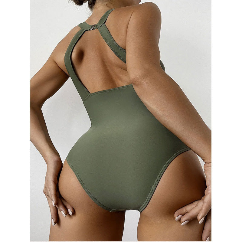 Women's one-piece swimsuit with stylish mesh detail Mune Fashion