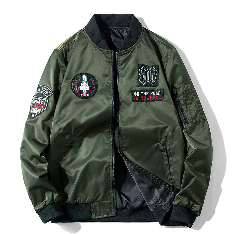 Men's bomber jacket in aviator style with patch applications, nylon shell and arm pocket Mune Fashion