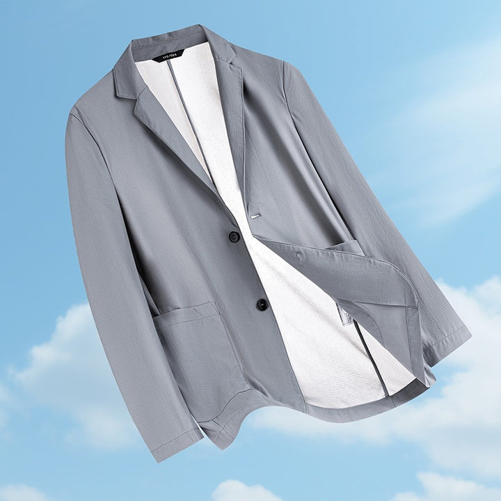 Men's light unstructured travel blazer with mesh inner lining & patch pockets Mune Fashion