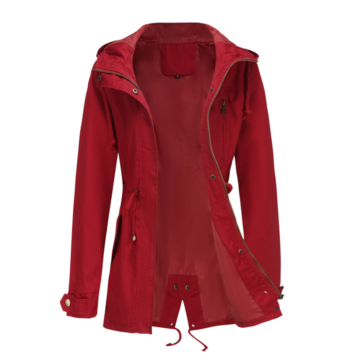 Women's slightly tailored light parka with hood drawstring and two-way zipper Mune Fashion