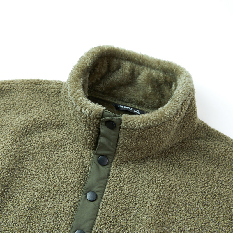Men Durable Fleece Jacket with Functional Collar Mune Fashion