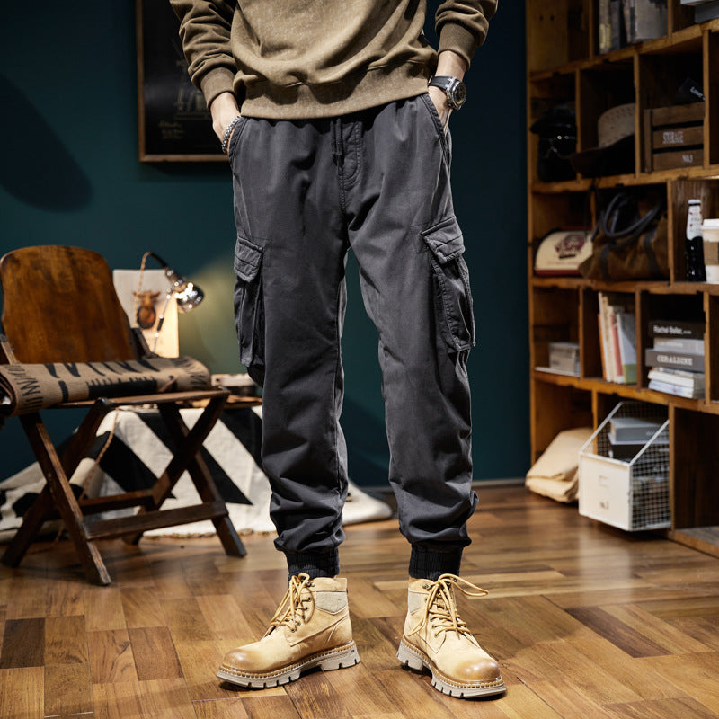 Herren Cargo-Joggerhose mit elastischem Bund, mehreren Utility-Taschen und gerippten Abschlüssen Mune Fashion