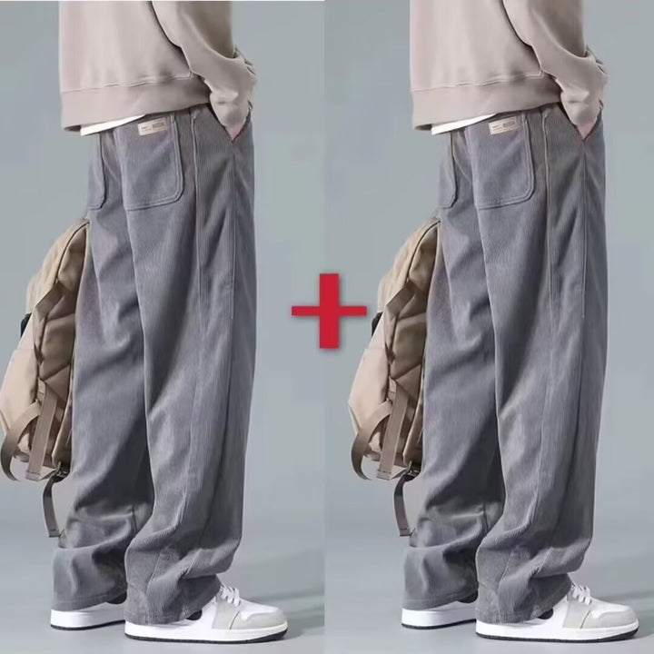 Men's Casual Corduroy Jogging Pants with Comfort Waistband Mune Fashion