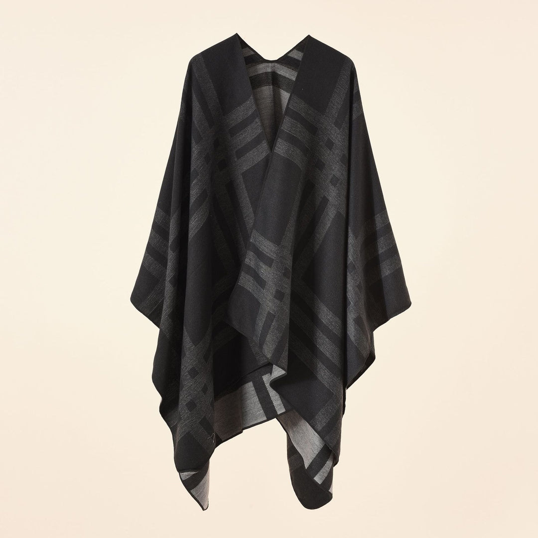 Women Jacquard Poncho with Paisley pattern Mune Fashion