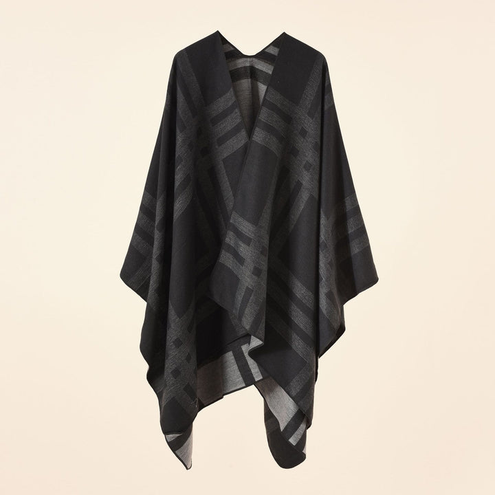Women's knit poncho in paisley jacquard with open front Mune Fashion