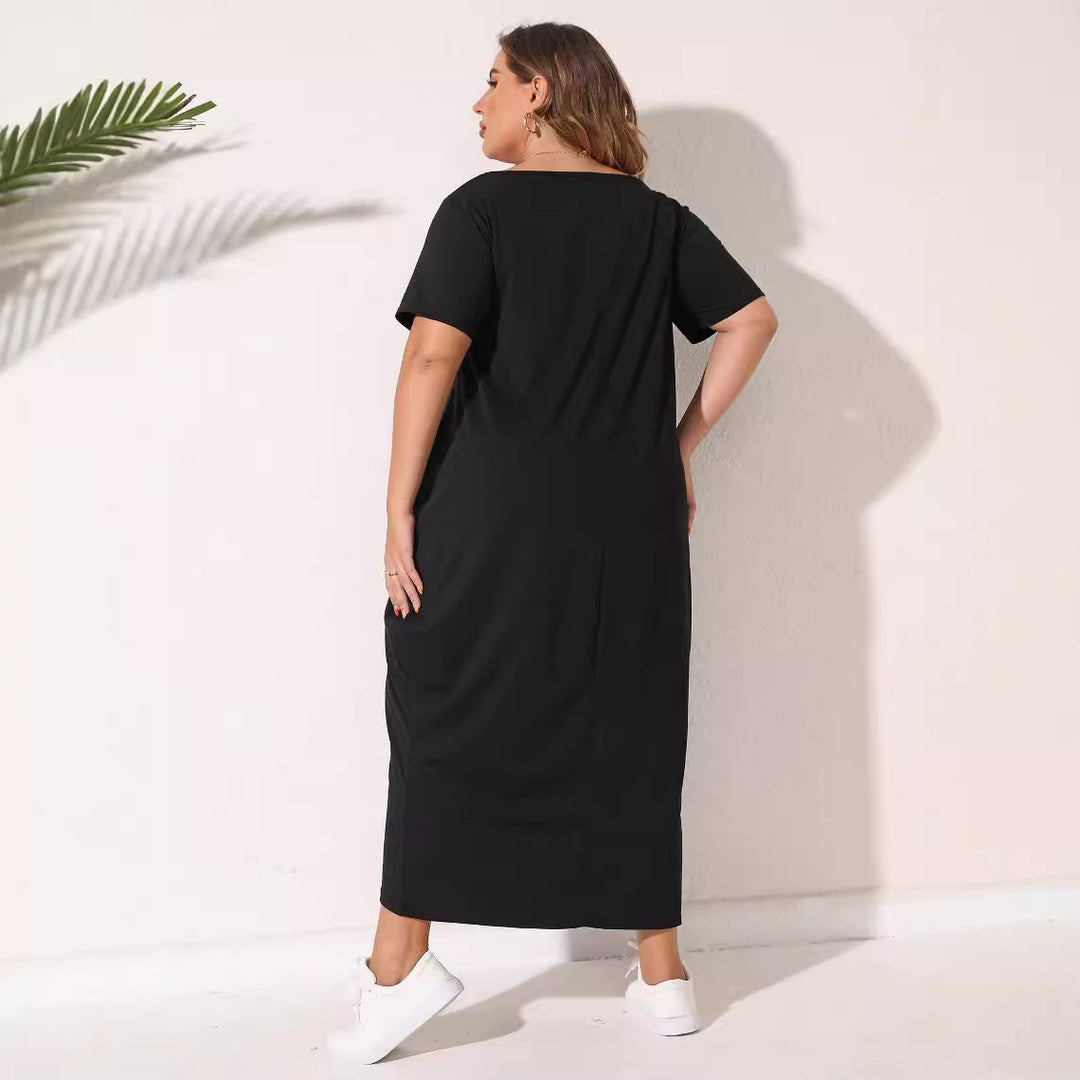 Ladies casual maxi dress with side pockets and comfortable fit Mune Fashion
