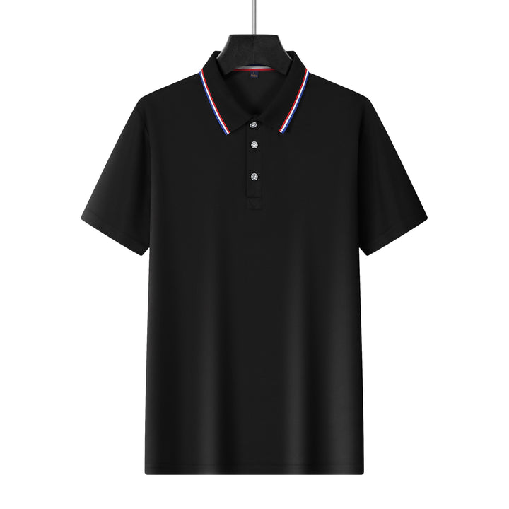 Men's breathable piqué polo with contrast stripes on the collar Mune Fashion