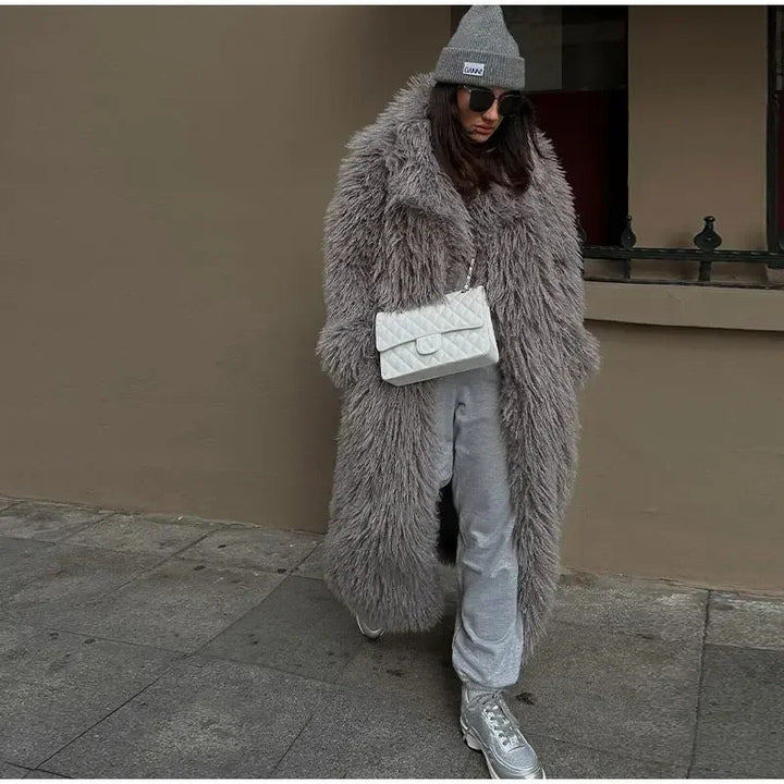 Women's Long Faux Fur Coat Mune