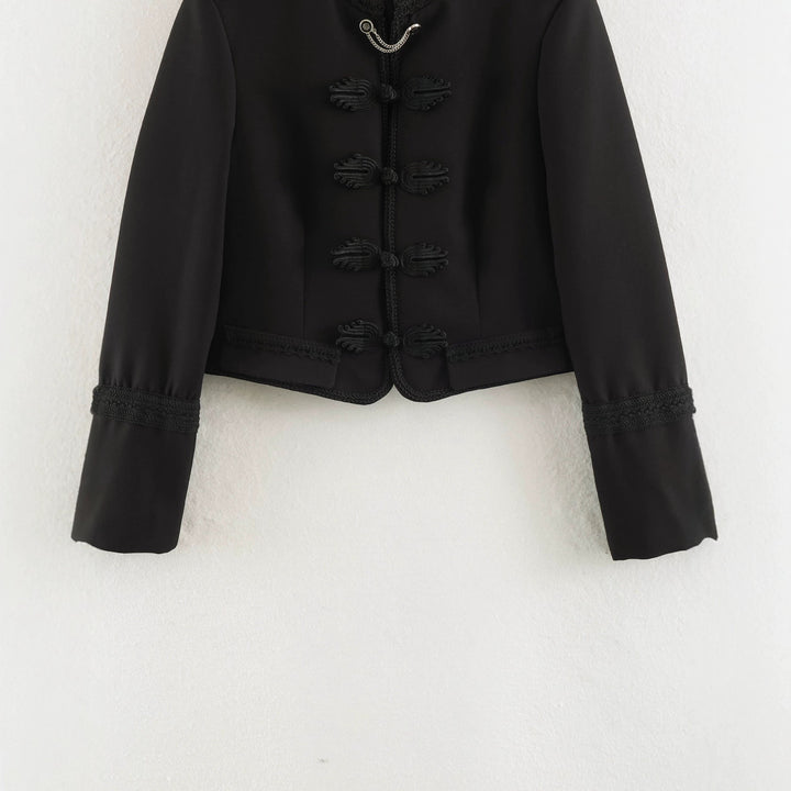 Women's tailored short jacket in Habsburg-inspired military style with cord closure Mune Fashion