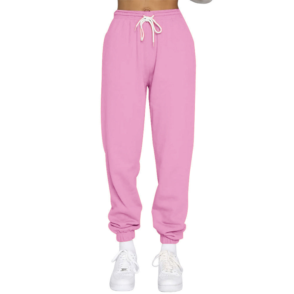 Women nan High-Waist Relax-Jogging Pants with elastic comfort waistband, drawstring and ribbed ankle cuffs Mune Fashion