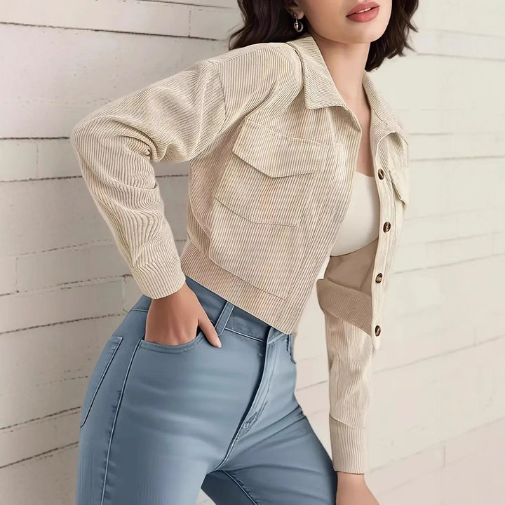 Women's Short Sleeve Cropped Denim Jacket