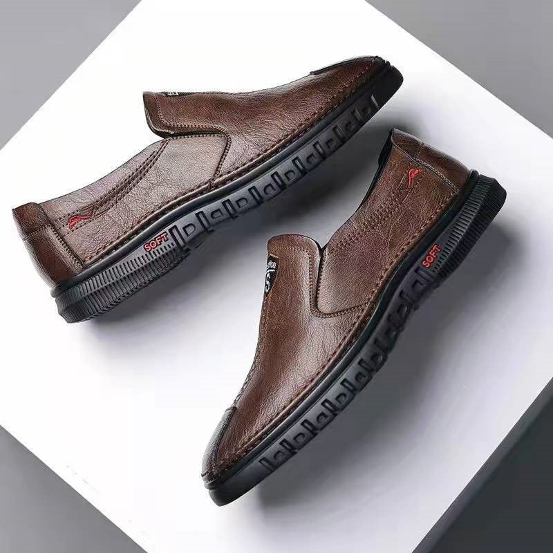 Men's Elegant Leather Slippers Mune Fashion