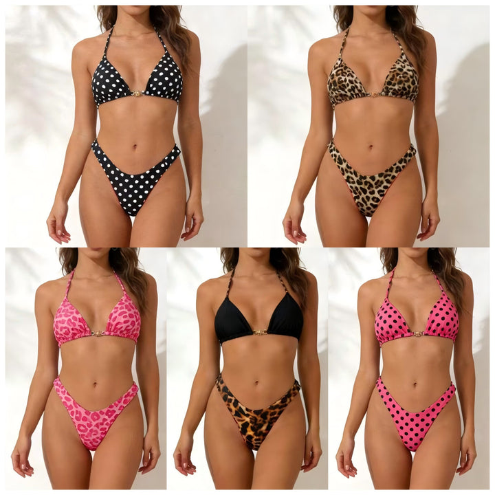 Women’s Triangle Bikini with Animal Print Mune Fashion