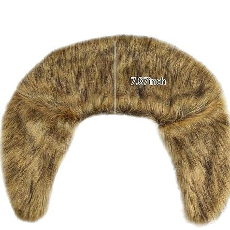 Men's Viking-inspired shoulder cape made of dense faux fur with leather trim and decorative brooch Mune Fashion