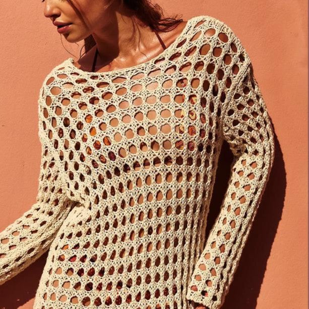 Ladies airy crochet beach cover-up Mune Fashion