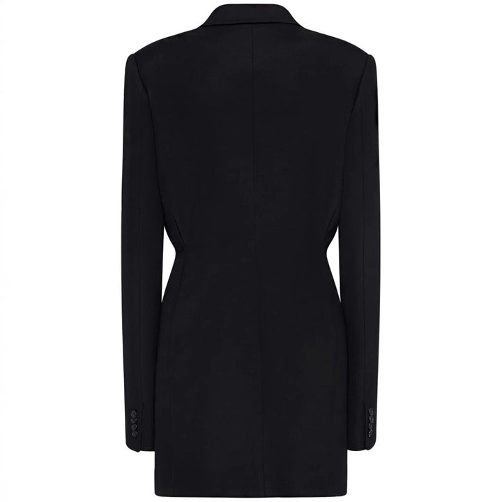 Women Single-Breasted Long Blazer with Tailored Silhouette and Wide Palazzo Pants Mune Fashion
