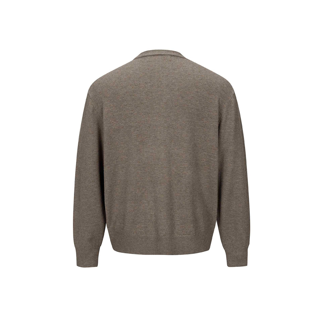 Men's fine knit cardigan with round neck, continuous button placket, and ribbed hem Mune Fashion