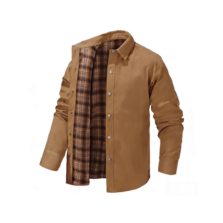Men's lightweight transitional jacket with modern check pattern