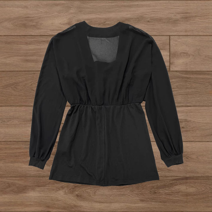 Women's transparent chiffon blouse top with button placket and tailored fit Mune Fashion