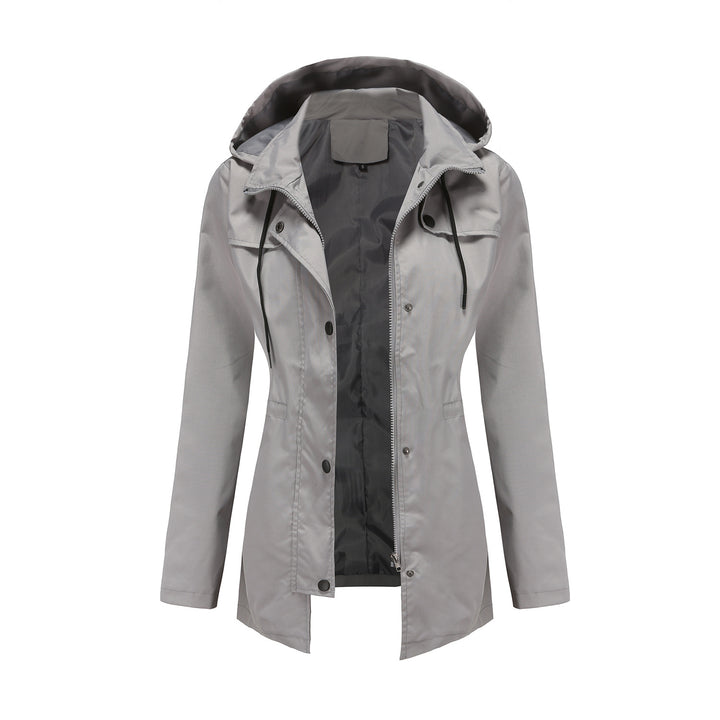 Women's lightweight waterproof parka with fitted cut, hood, and concealed zipper Mune Fashion