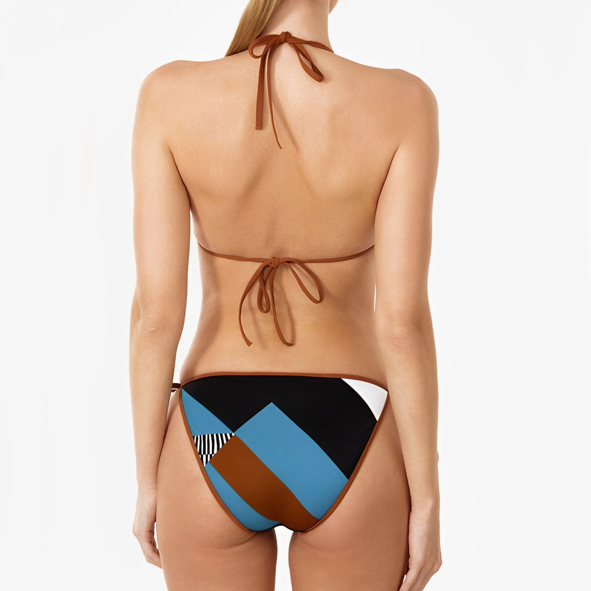 Women Triangle Bikini with modern graphic design and adjustable strings Mune Fashion