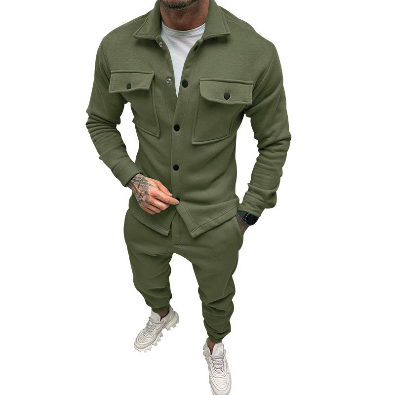 Men's Utility Overshirt made of French Terry with flap pockets and snap button closure Mune Fashion
