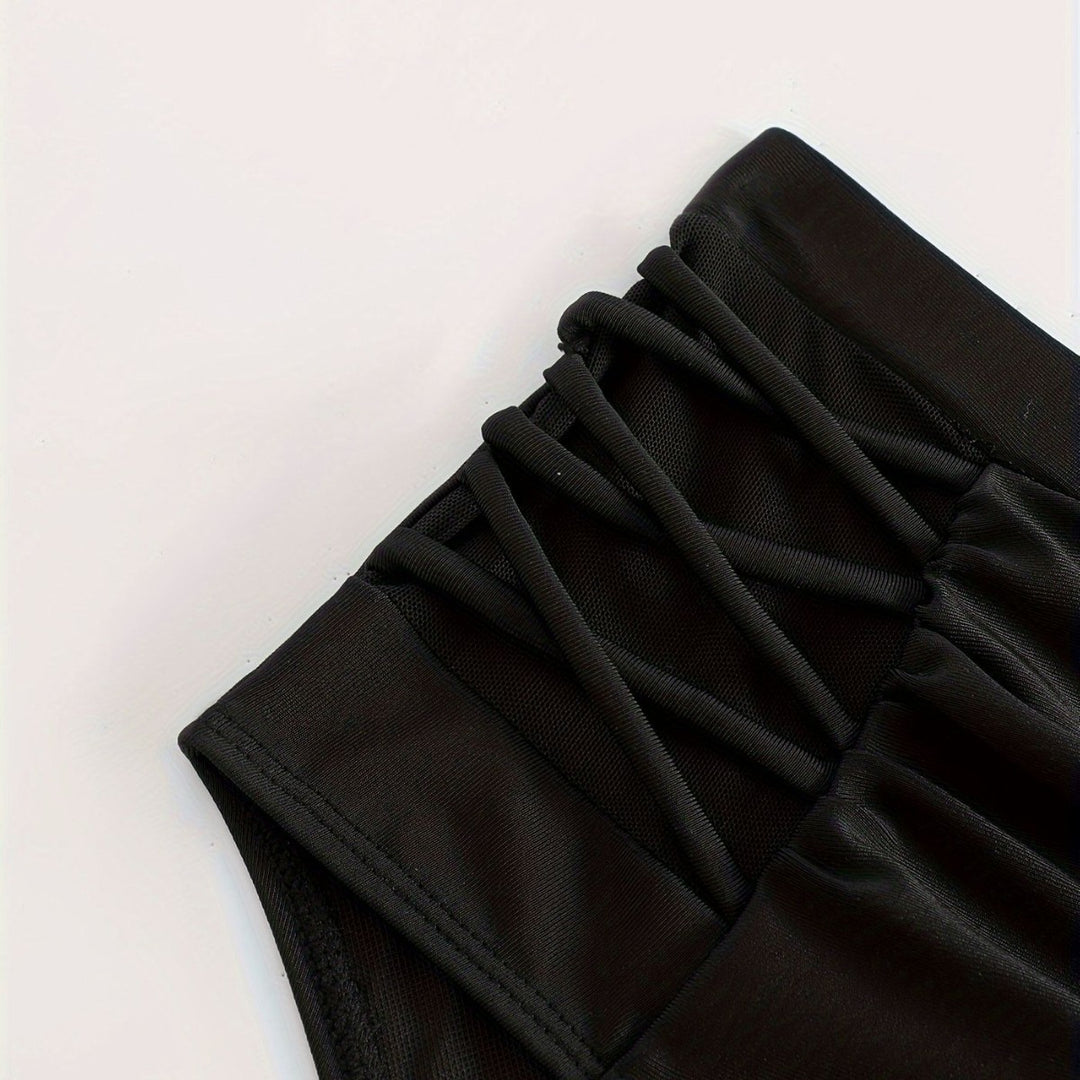 Women High-Waist Bikini Bottoms with Stylish Ruffle Details Mune Fashion