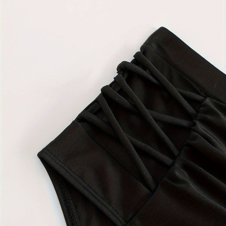Women High-Waist Bikini Bottoms with Stylish Ruffle Details Mune Fashion