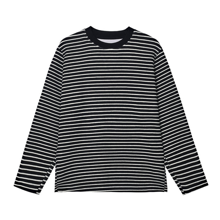 Unisex Casual Striped Long Sleeve T-Shirt Mune Fashion