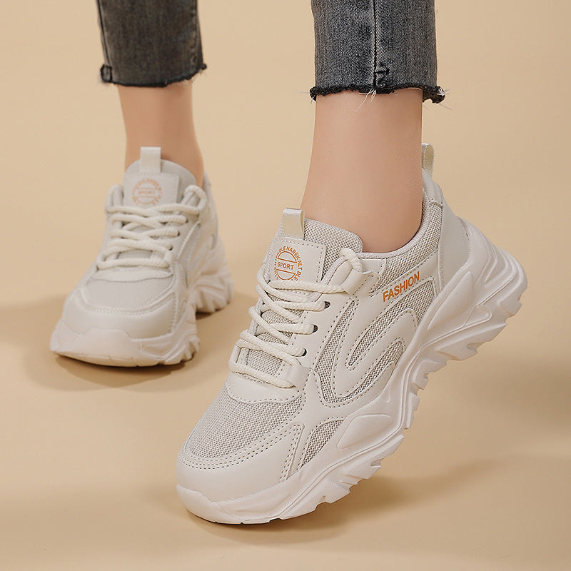 Women's voluminous platform lifestyle sneaker with mesh and synthetic leather mix, cushioned heel and profiled cushioning sole Mune Fashion
