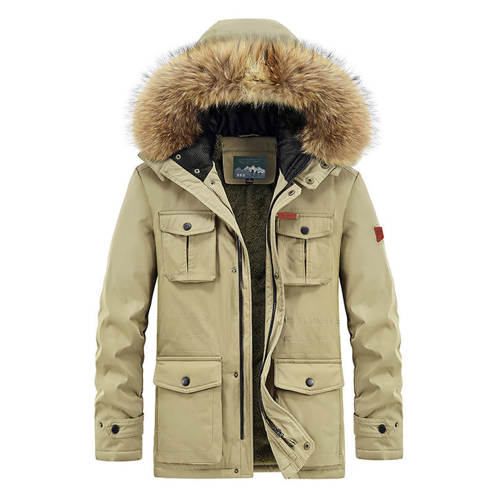 Men's winter parka with faux fur hood, quilted thermal lining, and multiple pockets Mune Fashion