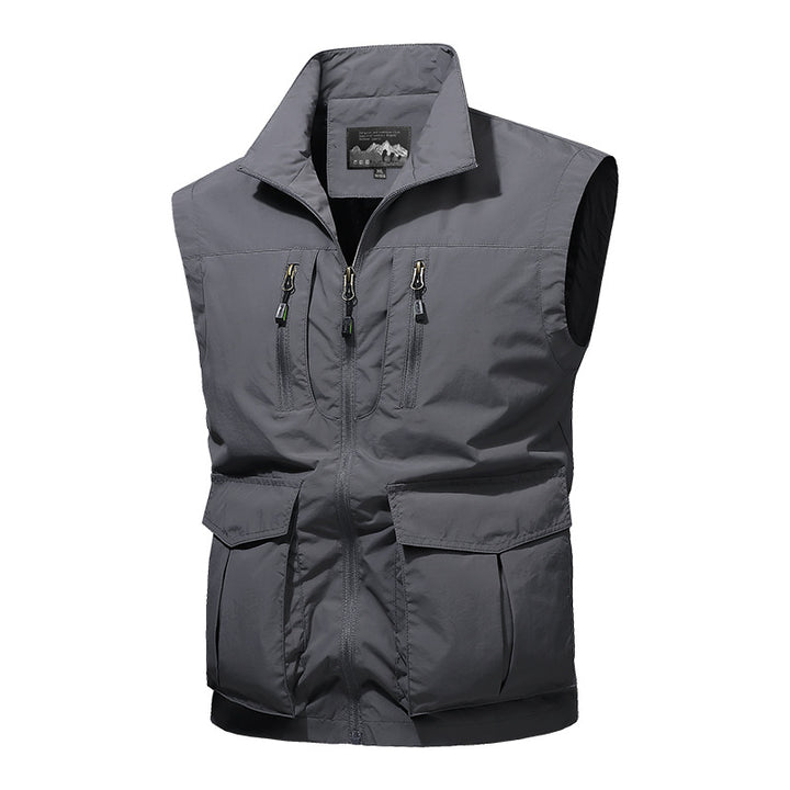 Men's Travel Performance Vest with High Collar, Water-Repellent Microfiber and Multiple Pockets Mune Fashion
