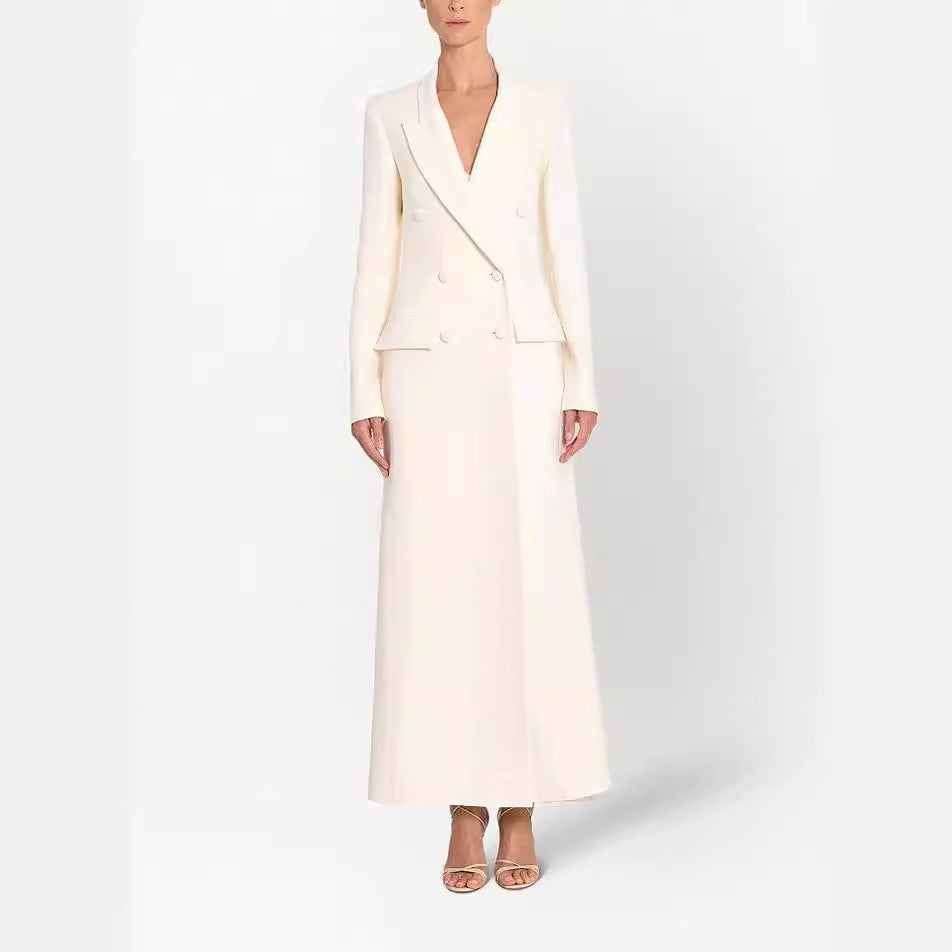 Ladies' blazer-style maxi dress with double-breasted Mune Fashion