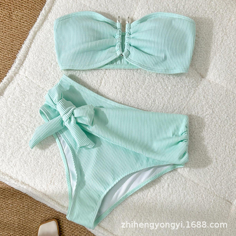 Women's Bandeau Bikini with Modern Wrap Waist Mune Fashion