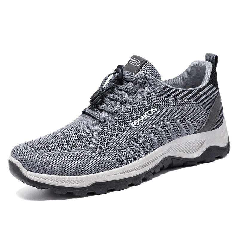 Men's nan multifunctional knitted sports shoe with quick-lace closure, shock-absorbing EVA midsole, and grippy trail outsole Mune Fashion