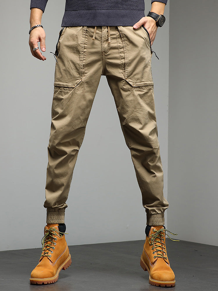 Men's Cargo Jogger Pants with Utility Pockets and Elastic Cuffs Mune Fashion