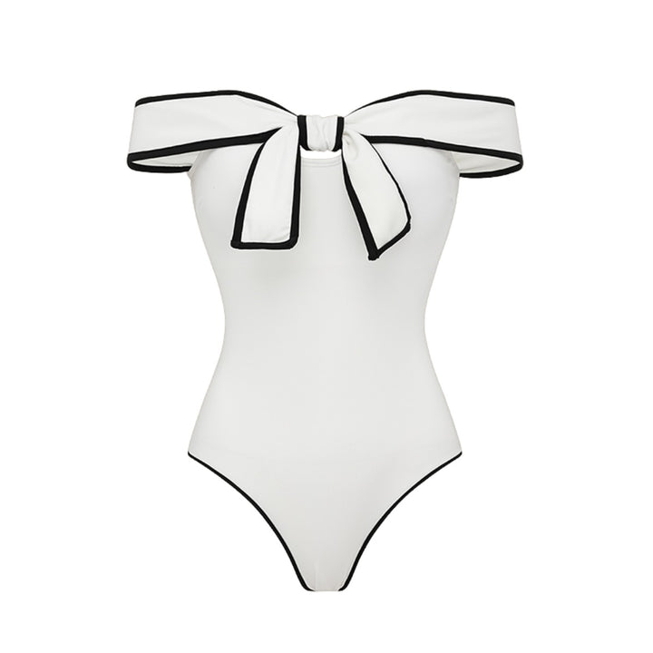 Ladies Off-Shoulder Swimsuit with Wrap Skirt Mune Fashion