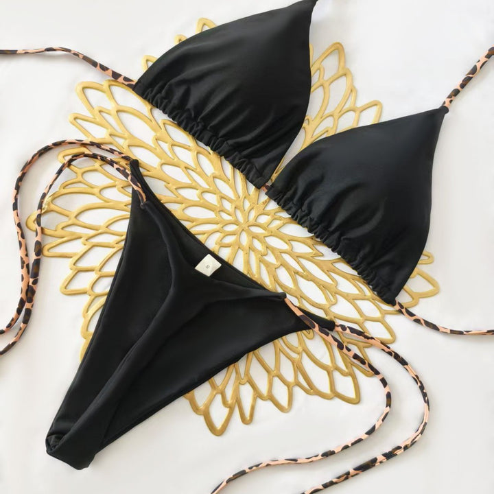 Women's bikini set with trendy animal print and fashionable bow detail Mune Fashion