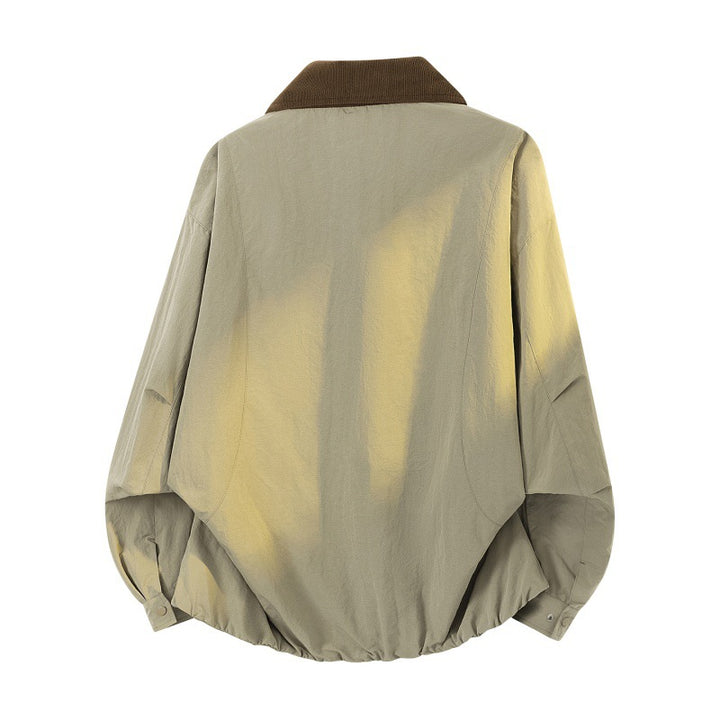 Men's Lightweight Transition Jacket in Bomber Style with Cord Collar and Zipper Pockets Mune Fashion