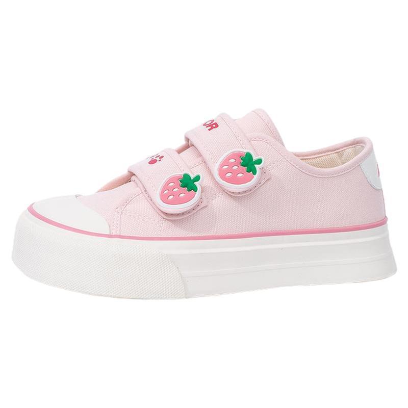 Women's leisure sneakers with cute strawberry appliqués and practical Velcro fastener Mune Fashion