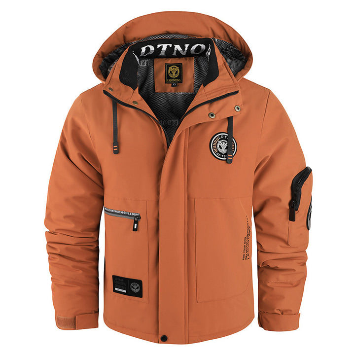 Men's windproof insulated field jacket with hood and multifunctional zip pockets Mune Fashion