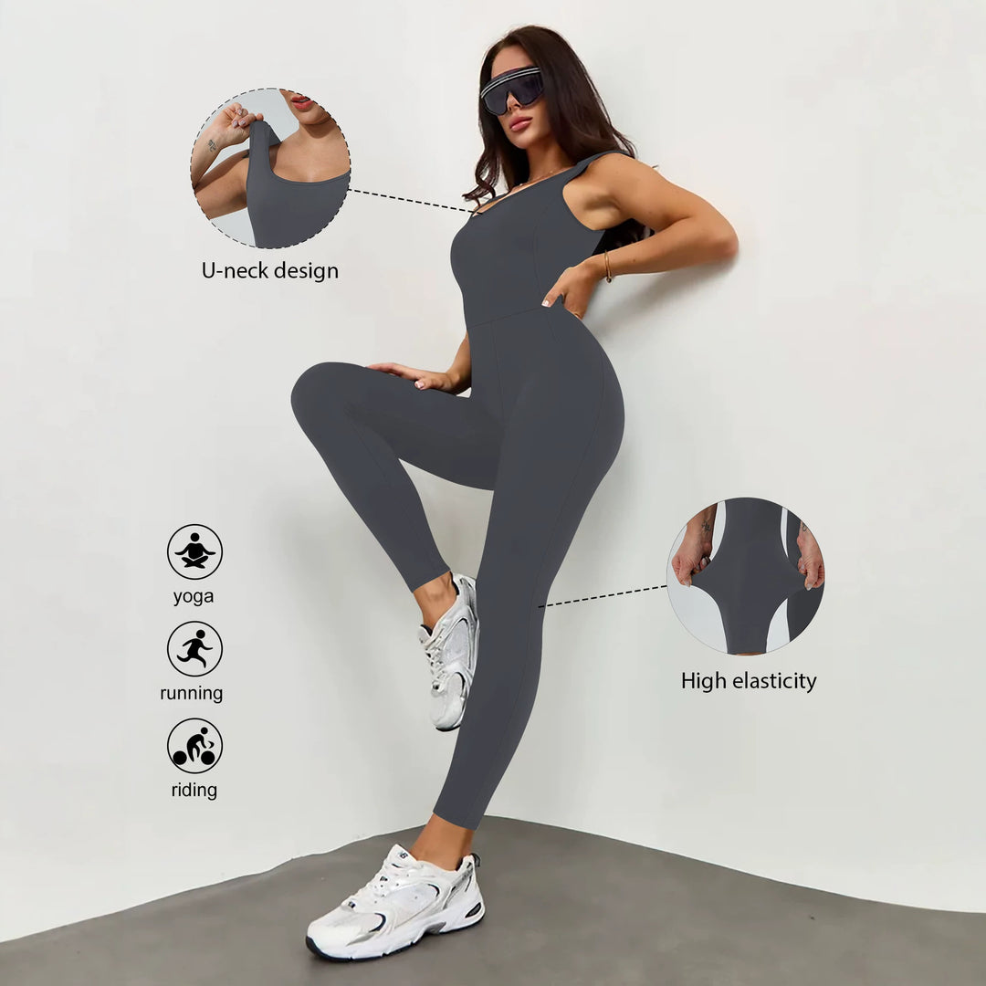 Women's Shaping Yoga Jumpsuit with Push-Up Bust, Waist Shaping and Butt Lifting Mune Fashion