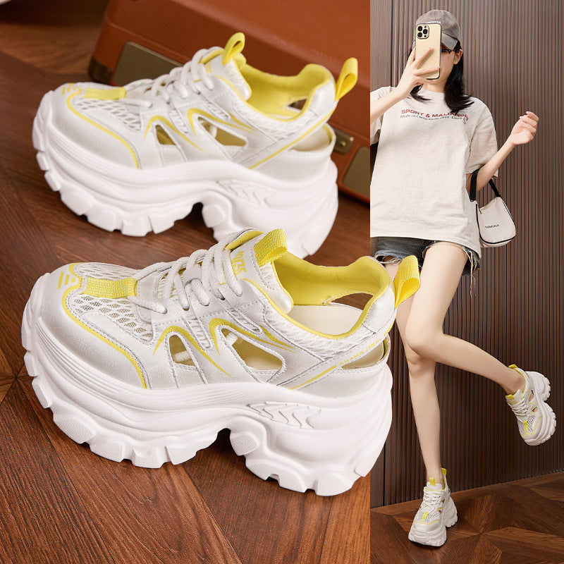 Women's sneakers with airy mesh surface and extra-large platform Mune Fashion