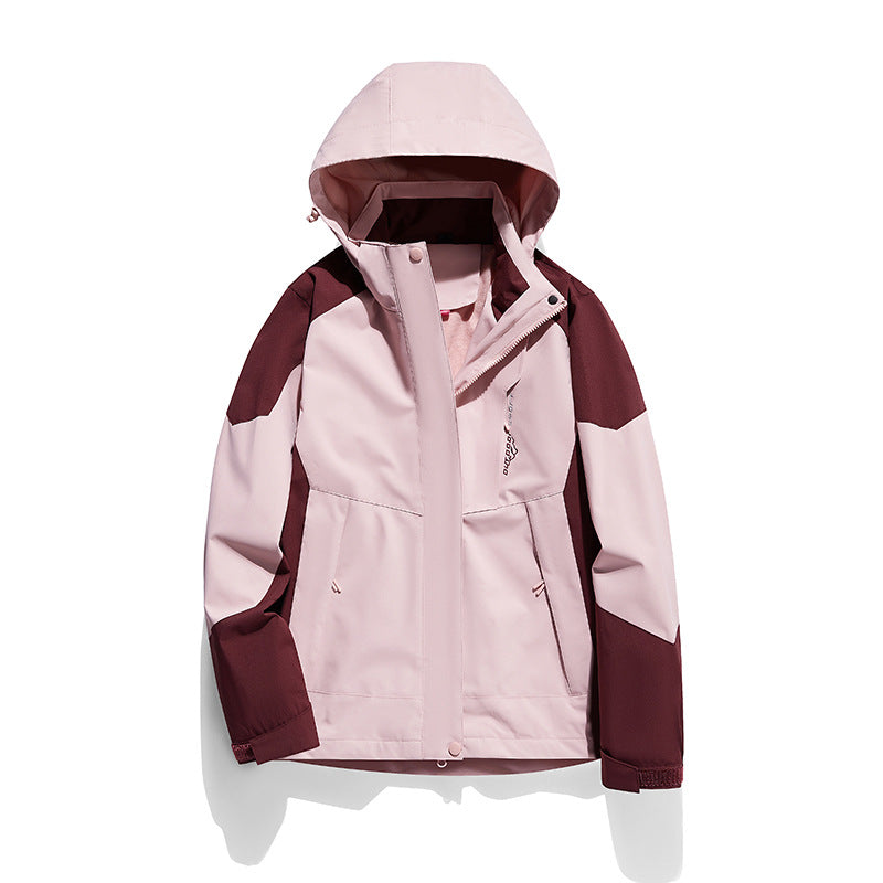 Women's two-layer softshell outdoor jacket with removable fleece inner layer and hood Mune Fashion