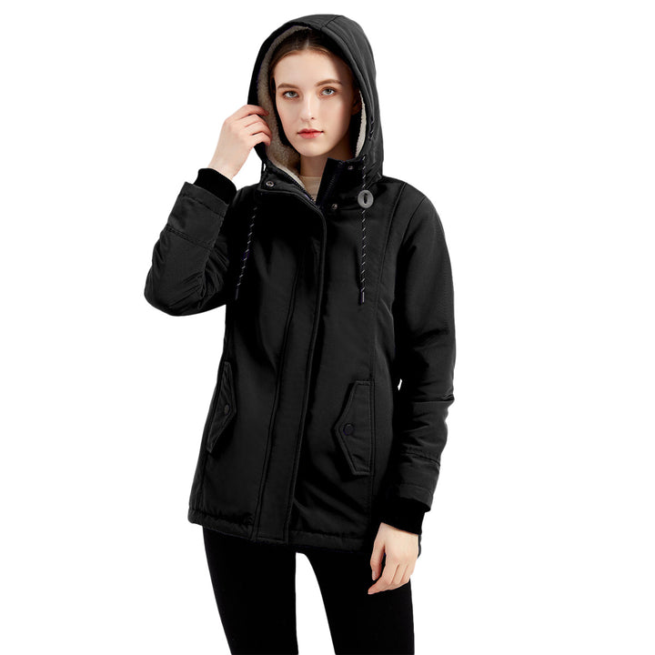 Women nan padded winter parka with teddy fleece lining and hood Mune Fashion