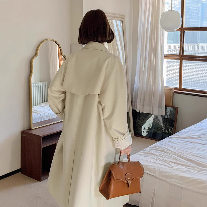 Women Casual Oversized Trench Coat Mune Fashion